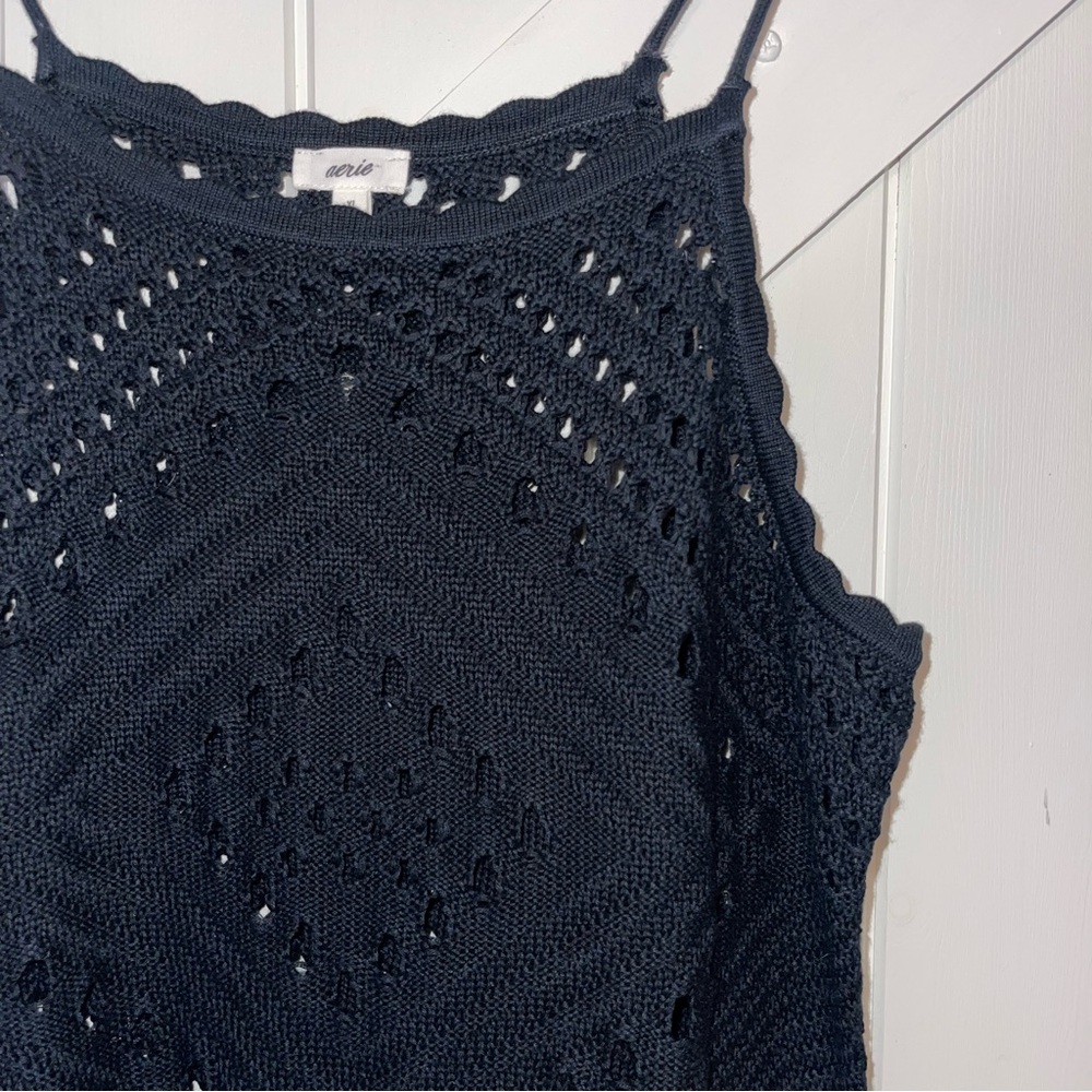 NWOT Aerie Crochet Halter Midi Dress - Picture 8 of 12